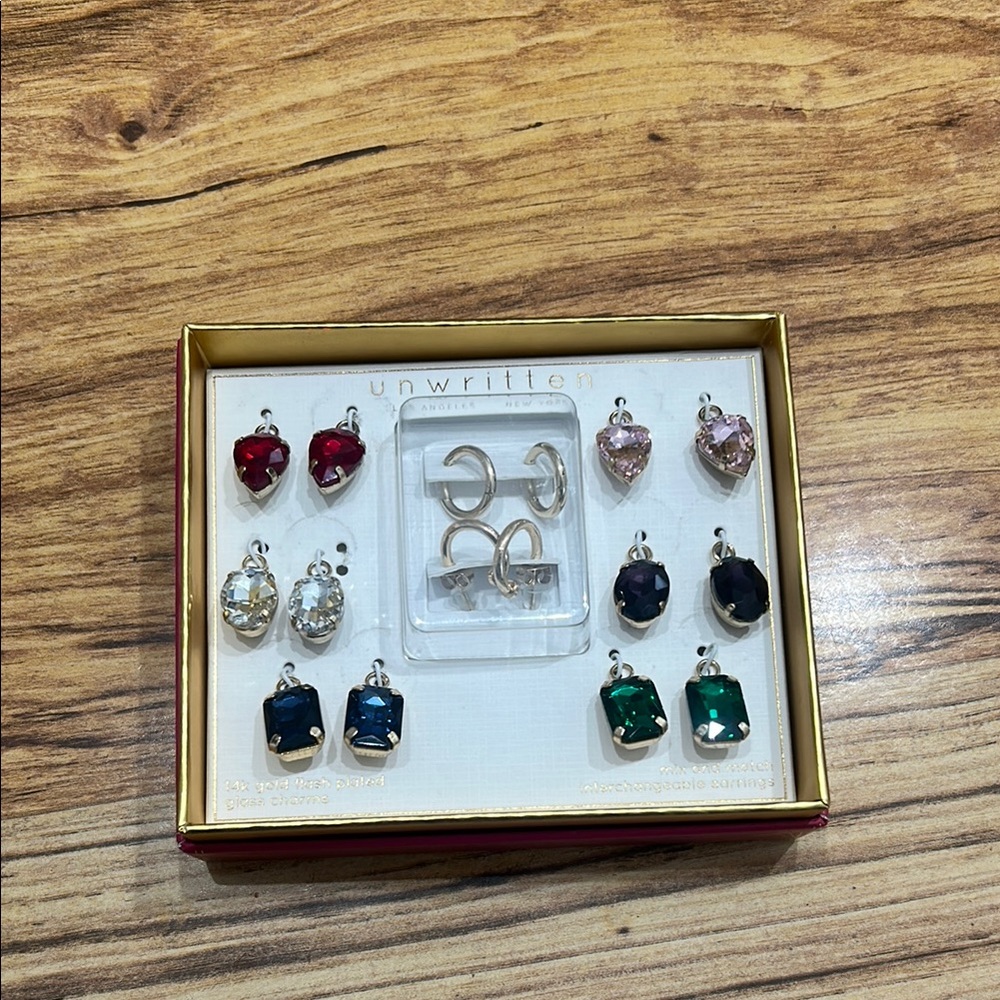 Unwritten Red and Pink Earrings Set Jewelry Collection